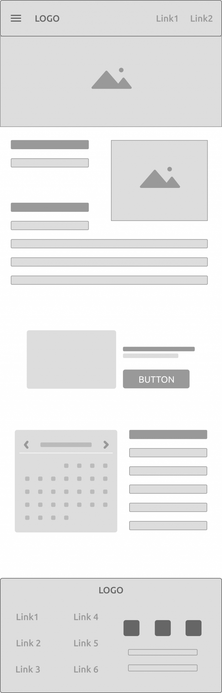 About page wireframe design for the One Love Collective project.