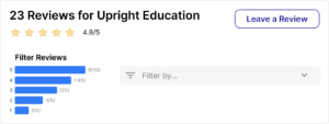 Review filters card component showing elements for filtering reviews on a talent partner page.