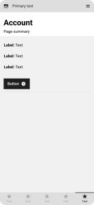 Monochromatic mobile-sized wireframe design for a user account information page.